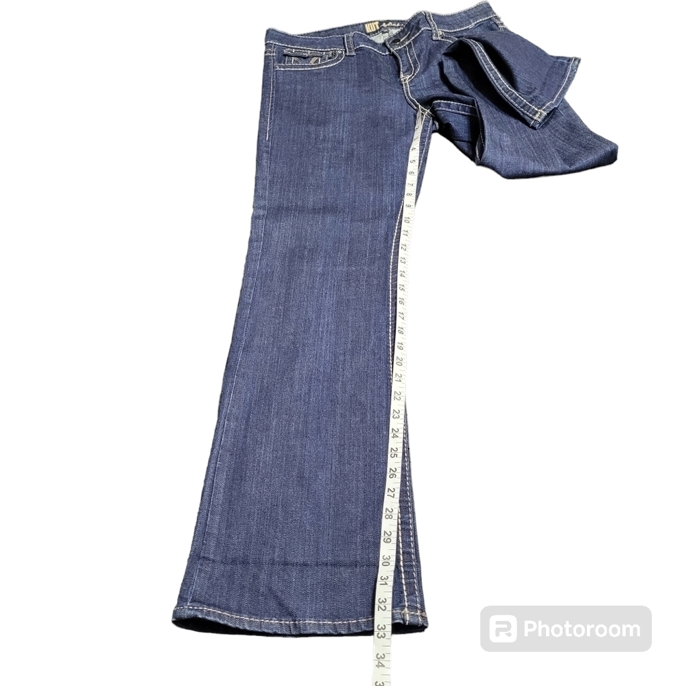 Kut From‎ The Kloth Heavy Stitch Bootcut Blue Denim Jeans Size 12 - Picture 11 of 12